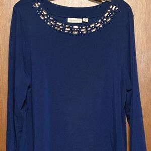 Susan Graver Embellished Blouse L